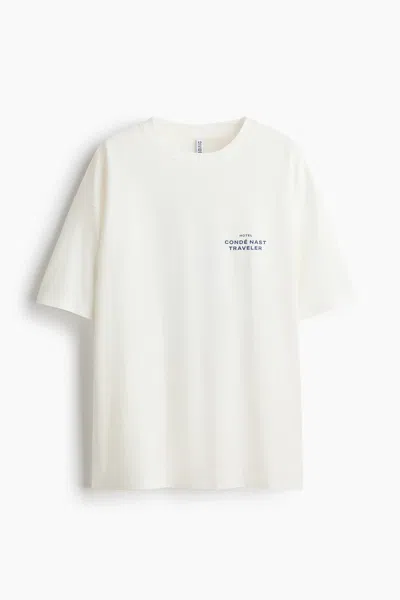 H&m Oversized Printed T-shirt In Neutral
