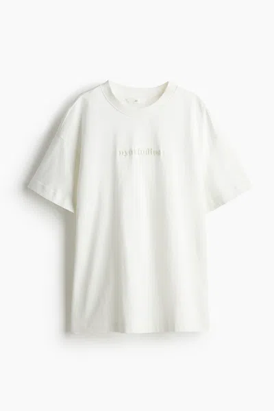 H&m Oversized Printed T-shirt In White