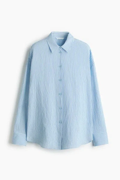 H&m Oversized Shirt In Blue
