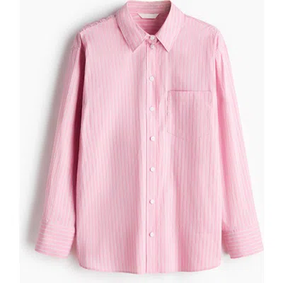 H&m Oversized Shirt In Pink