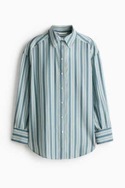 H&m Oversized Shirt In Blue