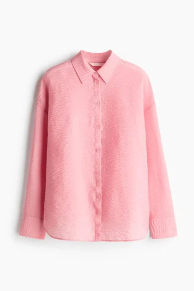 H&m Oversized Shirt In Pink