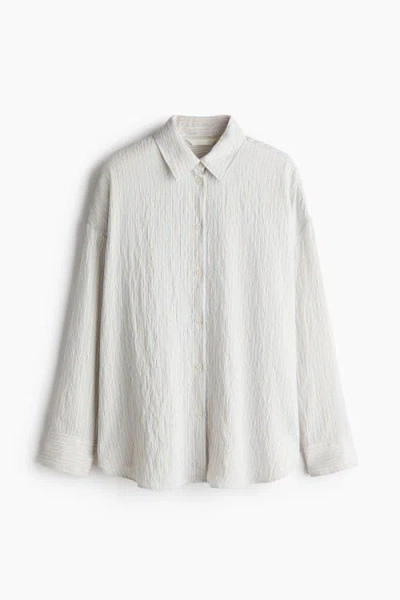 H&m Oversized Shirt In White