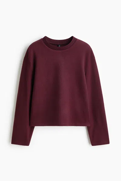 H&m Oversized Sweatshirt In Burgundy