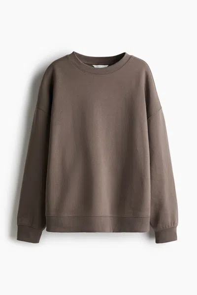 H&m Oversized Sweatshirt In Brown
