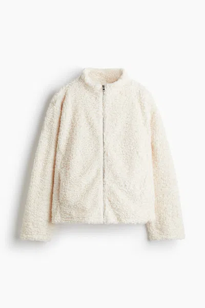 H&m Oversized Teddy Fleece Jacket In Neutral