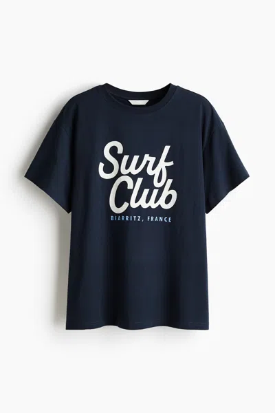 H&m Oversized T-shirt In Blue
