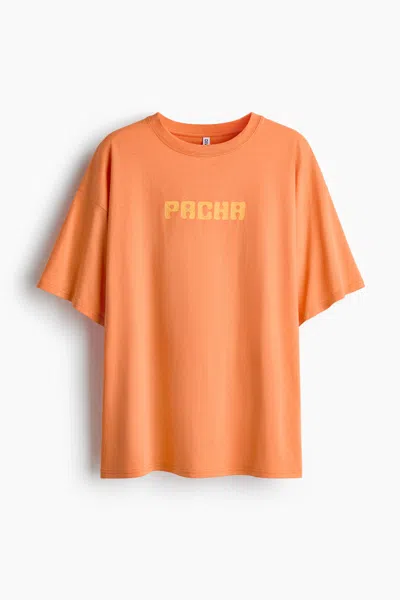 H&m Oversized T-shirt With Printed Motif In Multi