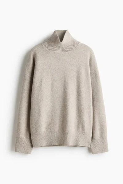 H&m Oversized Turtleneck Jumper In Neutral