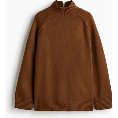 H&m Oversized Turtleneck Jumper In Brown