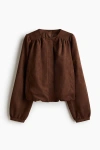 H&m Oversized Twill Jacket In Brown