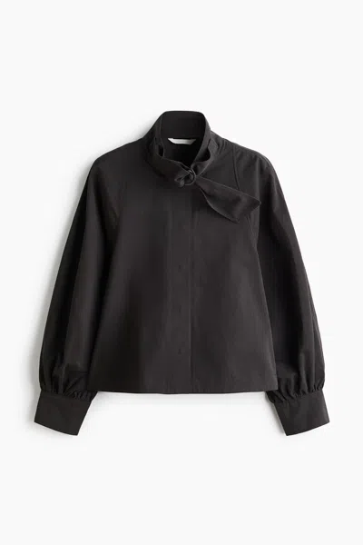 H&m Oversized Twill Jacket In Brown