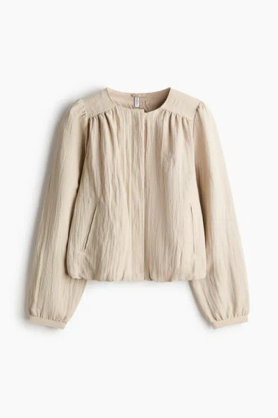 H&m Oversized Twill Jacket In Neutral