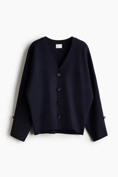 H&m Oversized V-neck Cardigan In Black