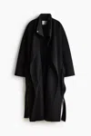 H&m Oversized Wool Coat In Black