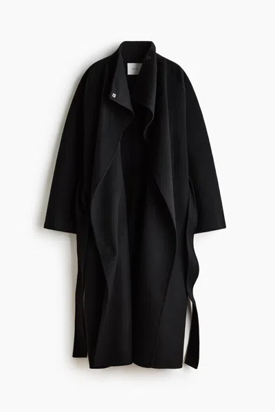 H&m Oversized Wool Coat In Black