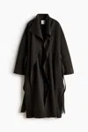 H&m Oversized Wool Coat In Black