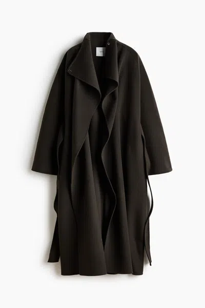 H&m Oversized Wool Coat In Black