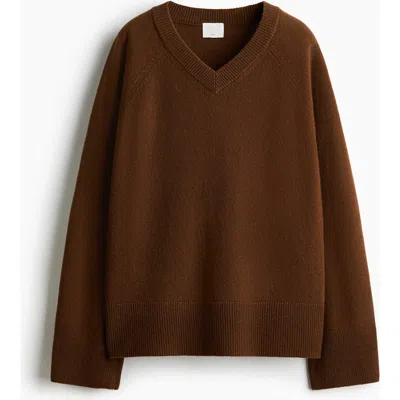 H&m Oversized Wool Jumper In Brown