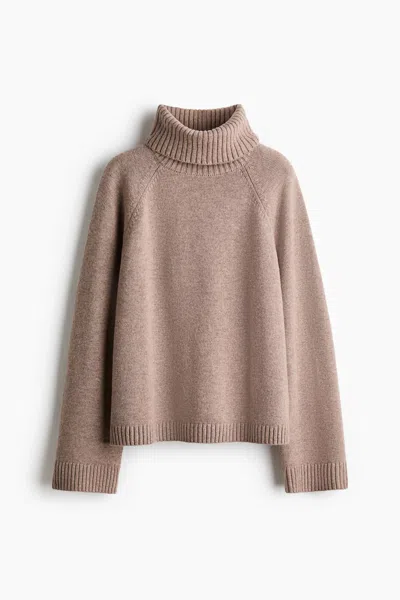 H&m Oversized Wool Sweater In Brown