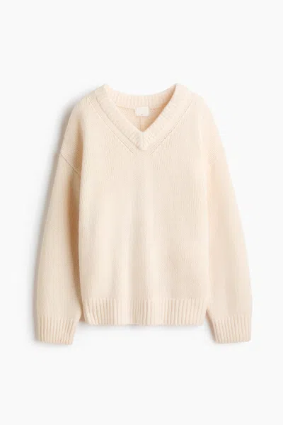 H&m Oversized Wool Sweater In Neutral