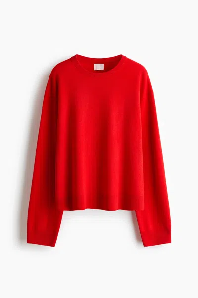 H&m Oversized Wool Sweater In Red
