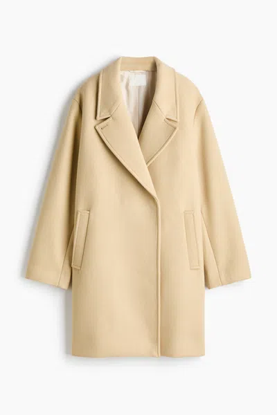 H&m Oversized Wool-blend Coat In Yellow