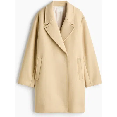 H&m Oversized Wool-blend Coat In Yellow