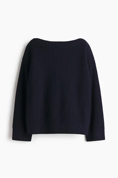 H&m Oversized Wool-blend Sweater In Blue