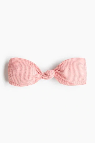 H&m Padded Bandeau Bikini Top In Pink