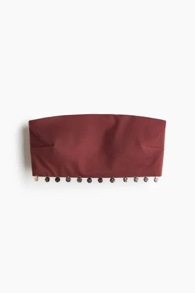 H&m Padded Bandeau Bikini Top In Brown