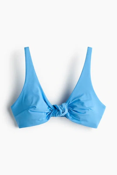H&m Padded Bikini Top In Blue
