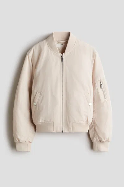 H&m Kids' Padded Bomber Jacket In Brown