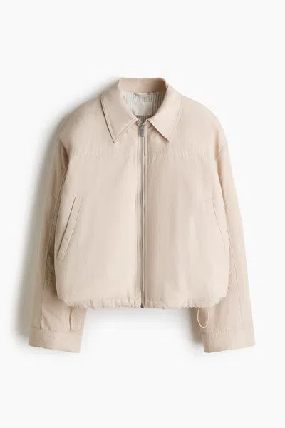 H&m Padded Bomber Jacket In Neutral