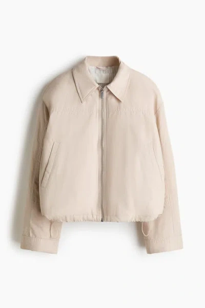 H&m Padded Bomber Jacket In Neutral