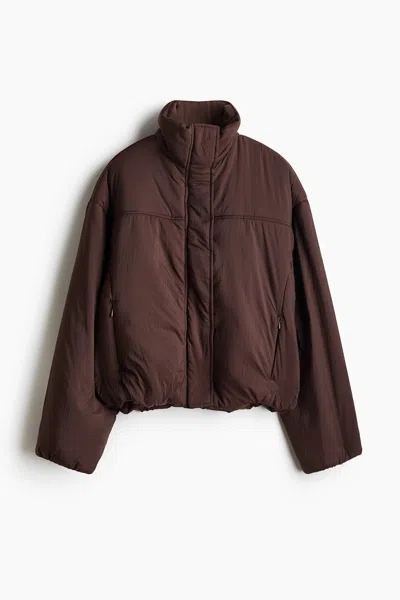 H&m Padded Nylon Jacket In Brown