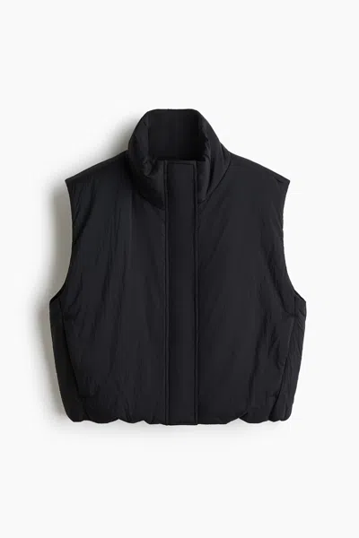 H&m Padded Nylon Vest In Black