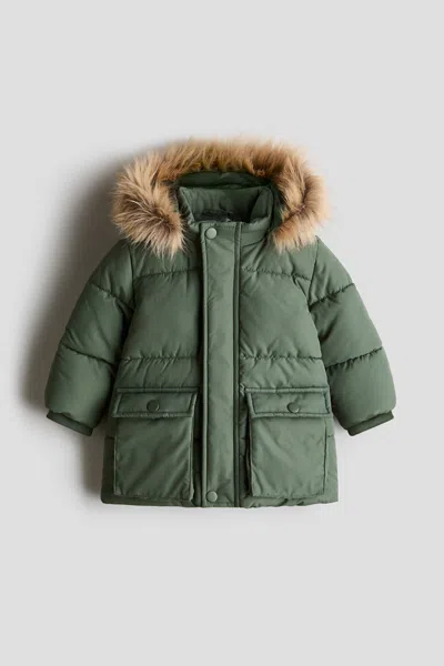 H&m Kids' Padded Parka In Green