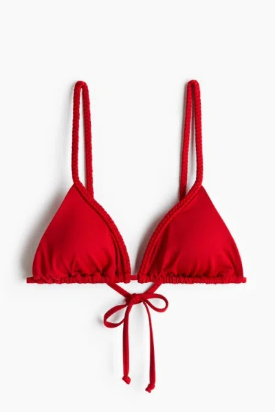 H&m Padded Triangle Bikini Top In Red