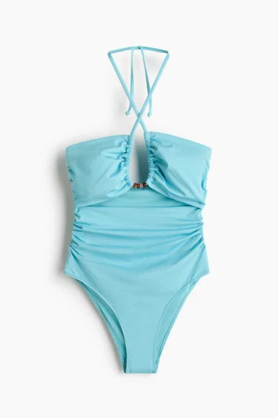 H&m Padded-cup Cut-out Swimsuit In Green
