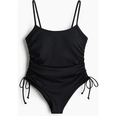 H&m Padded-cup High Leg Swimsuit In Black