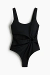 H&m Padded-cup High Leg Swimsuit In Black