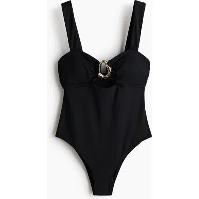 H&m Padded-cup Swimsuit In Black