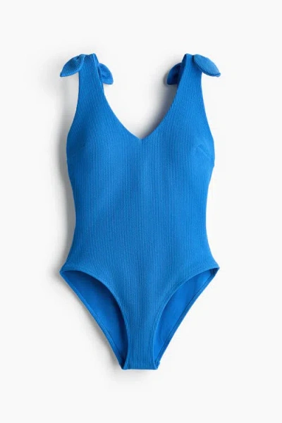 H&m Padded-cup Swimsuit In Blue