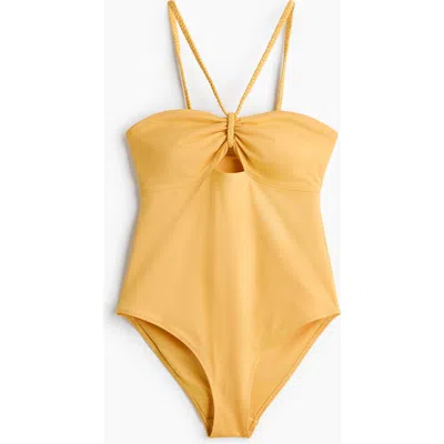 H&m Padded-cup Swimsuit In Yellow