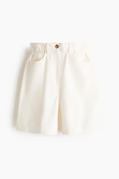 H&m Paper Bag Bermuda Shorts In Neutral