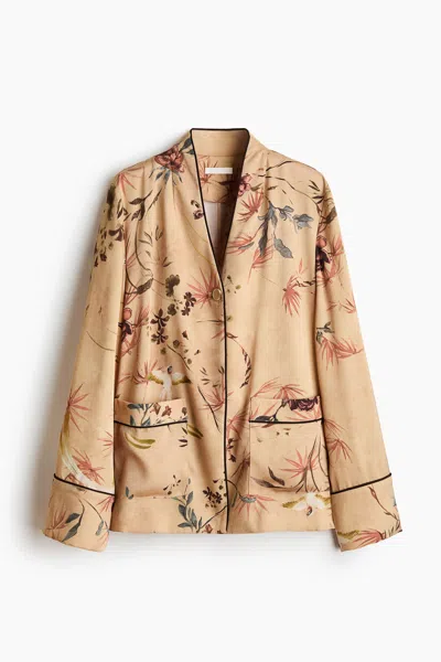 H&m Patterned Blouse In Red