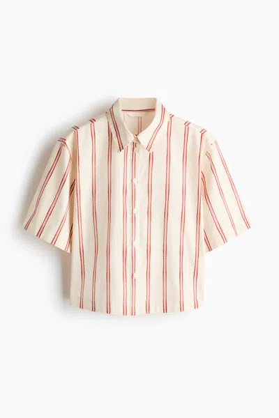 H&m Patterned Poplin Shirt In Multi