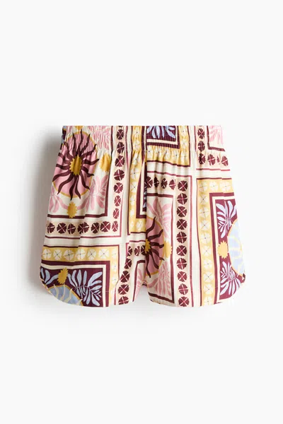H&m Patterned Poplin Shorts In Multi