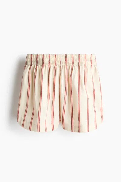 H&m Patterned Poplin Shorts In Neutral